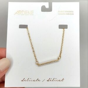 Cubic Zirconia Bar Necklace New